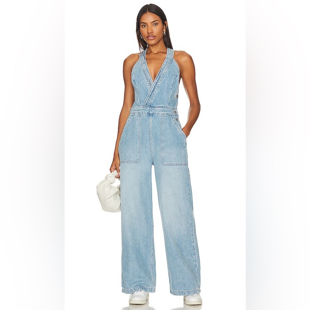 NWT Etica Emel Carpenter Jumpsuit in Saladita Medium
